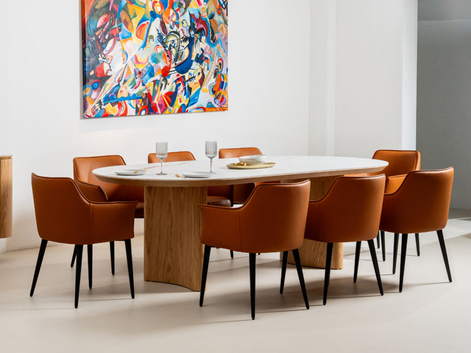 Lucano Large Dining Table Natural With Ceramic