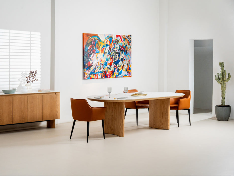 Lucano Large Dining Table Natural With Ceramic