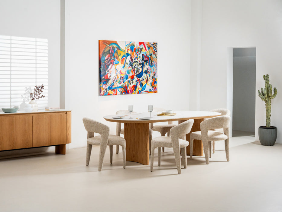 Lucano Large Dining Table Natural With Ceramic