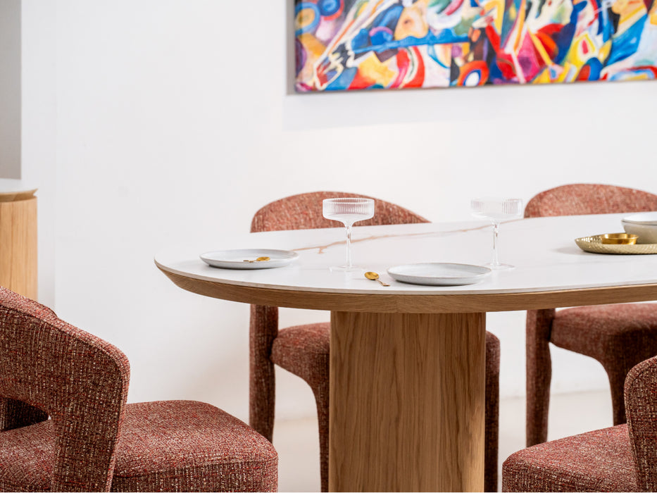 Lucano Large Dining Table Natural With Ceramic