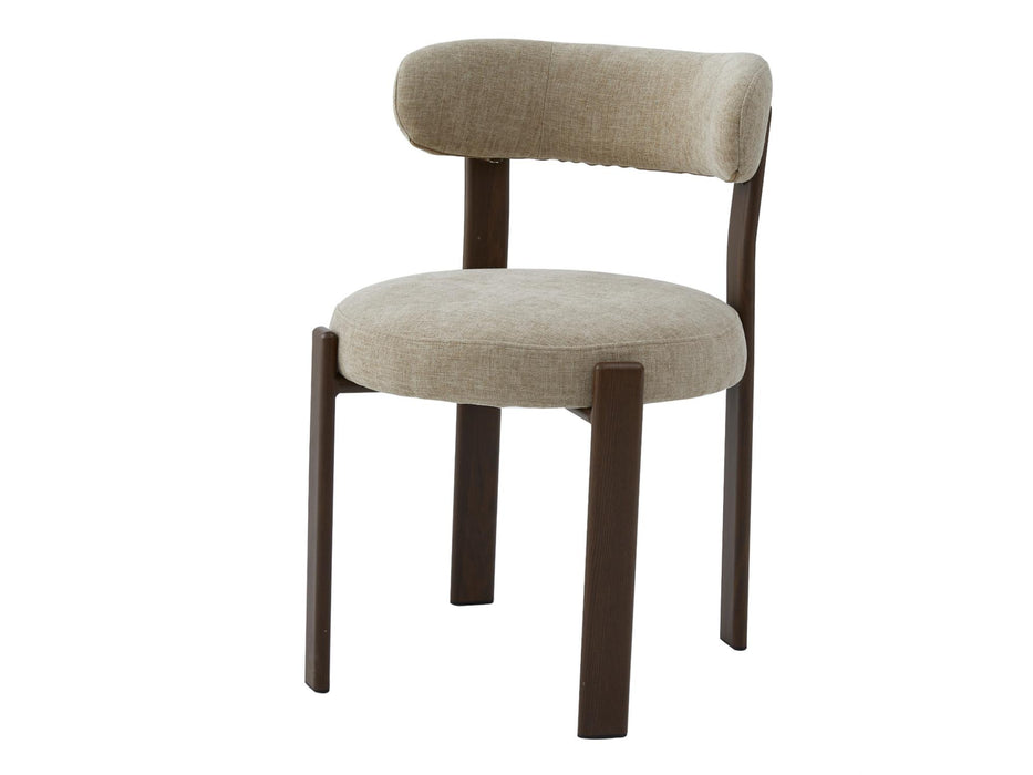 Carmine Dining Chair Beige - Walnut Frame (Set of 2)