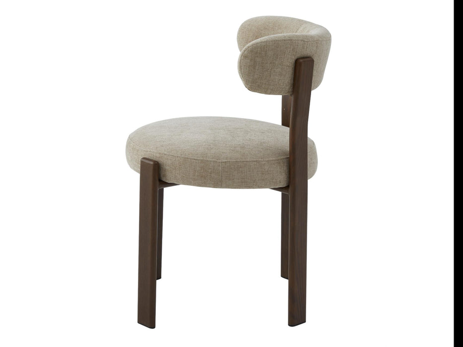 Carmine Dining Chair Beige - Walnut Frame (Set of 2)