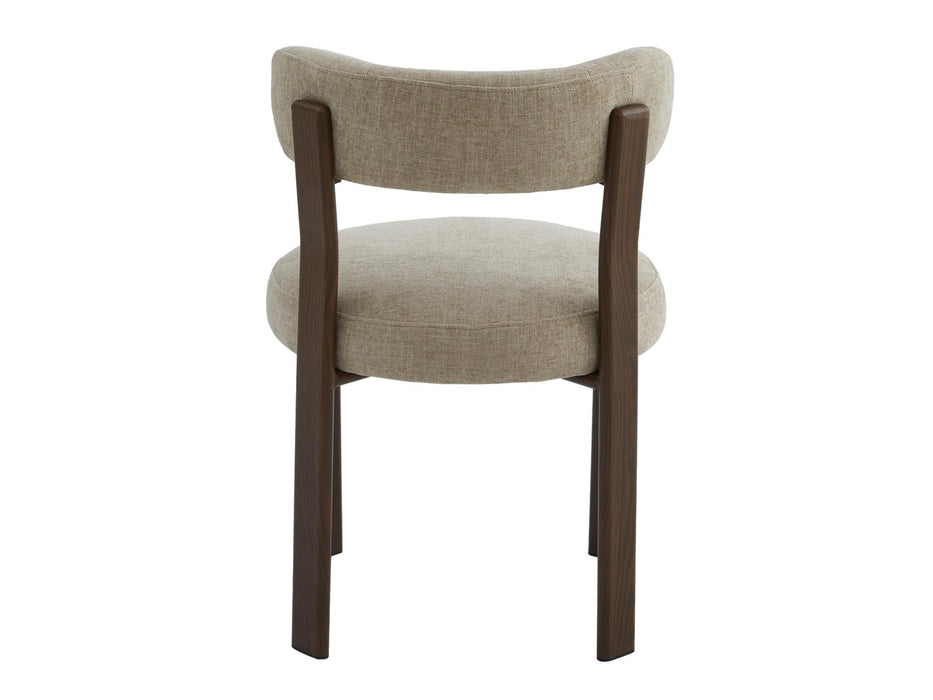 Carmine Dining Chair Beige - Walnut Frame (Set of 2)