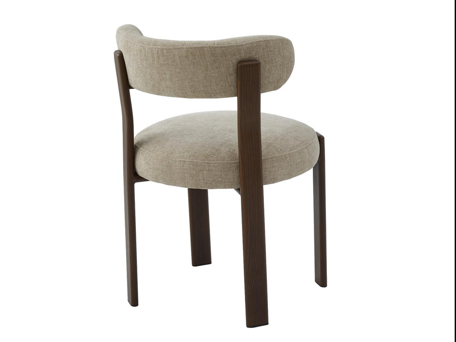 Carmine Dining Chair Beige - Walnut Frame (Set of 2)