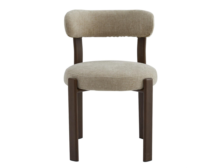 Carmine Dining Chair Beige - Walnut Frame (Set of 2)