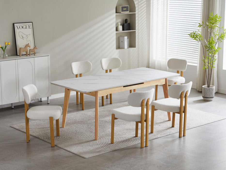 Denholm Extension Dining Table Snow White