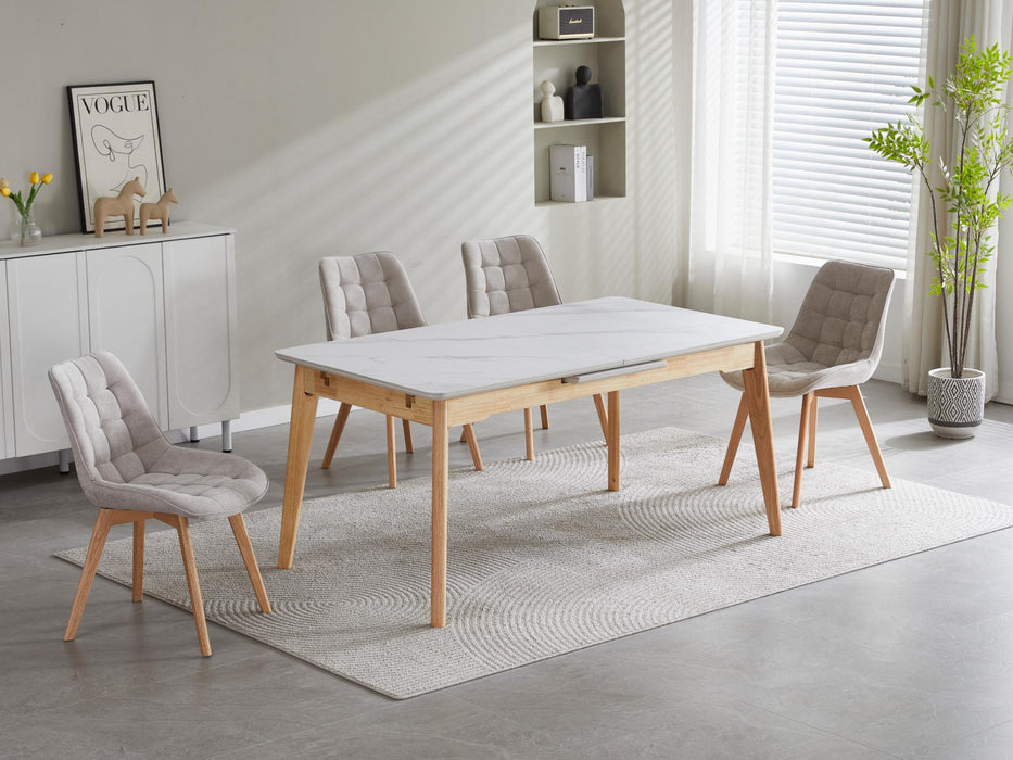 Denholm Extension Dining Table Snow White