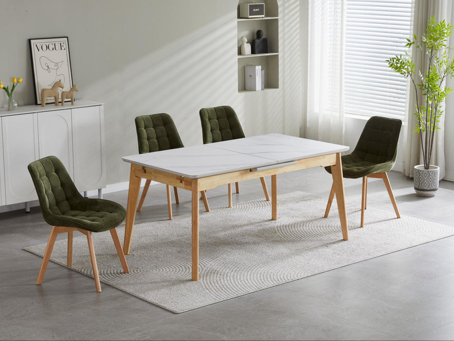 Denholm Extension Dining Table Snow White
