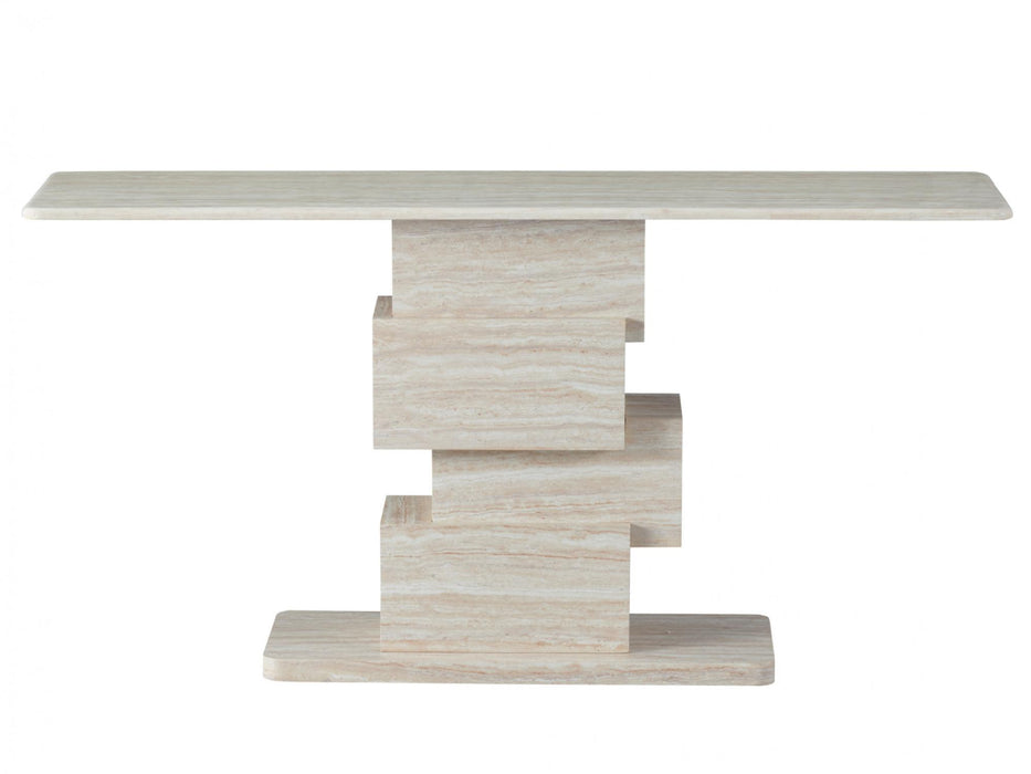 Erion Console Table White Travertine