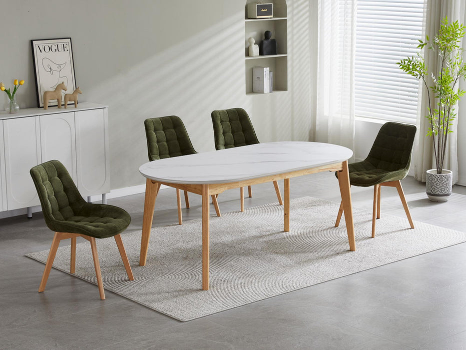 Foresta Dining Chair Green / Natural (Set of 2)