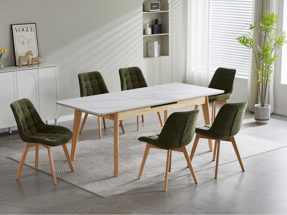 Foresta Dining Chair Green / Natural (Set of 4)