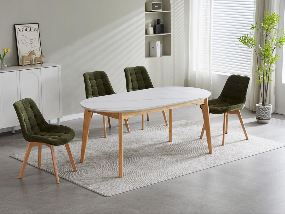 Foresta Dining Chair Green / Natural (Set of 4)