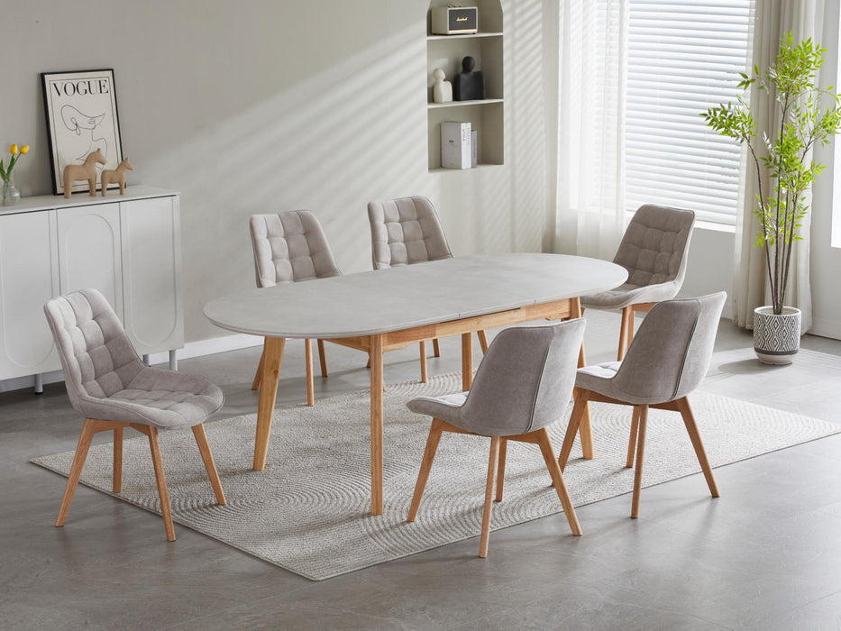 Swedon Extension Dining Table Light Grey