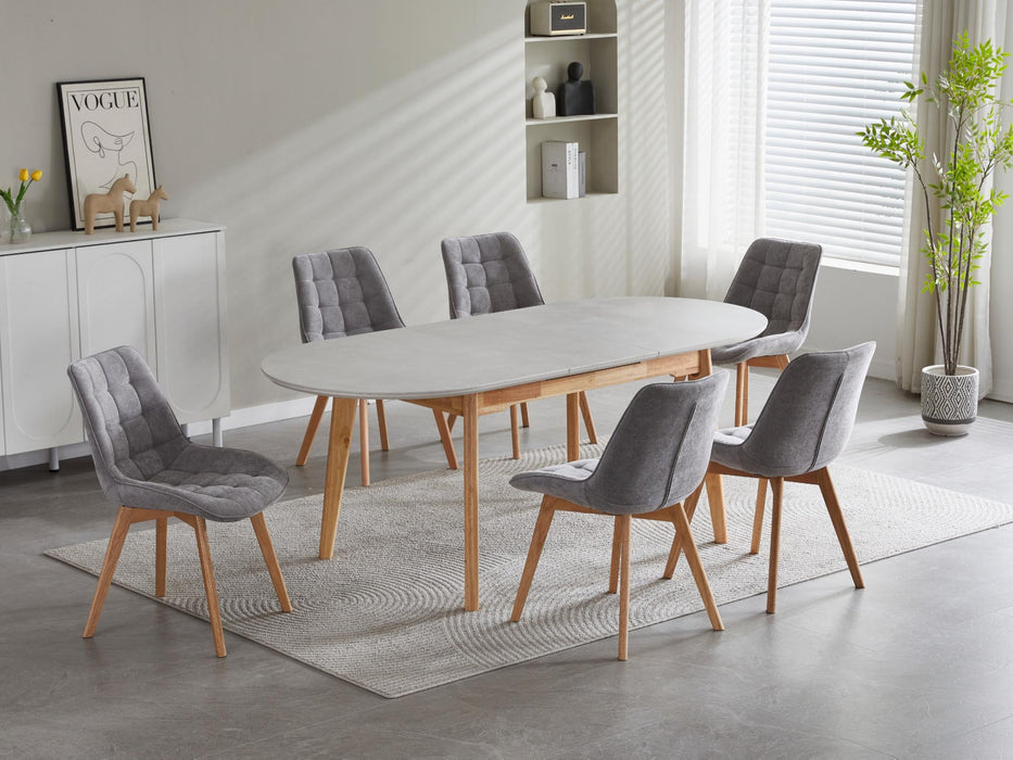 Swedon Extension Dining Table Light Grey