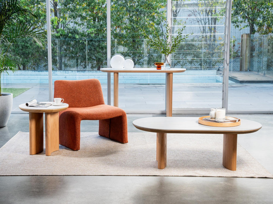 Lucano Side Table Natural With Ceramic