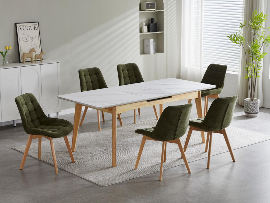 Denholm Extension Dining Table Snow White
