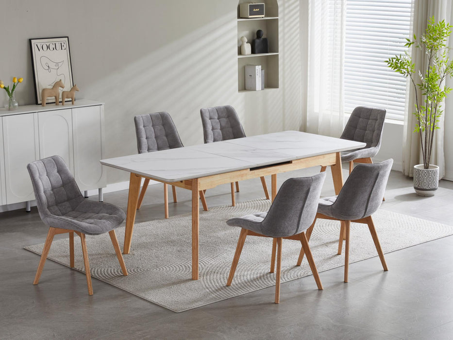 Denholm Extension Dining Table Snow White