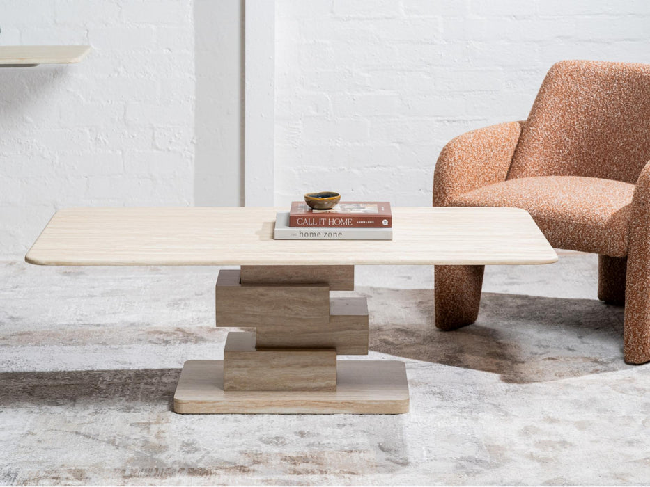 Erion Coffee Table White Travertine
