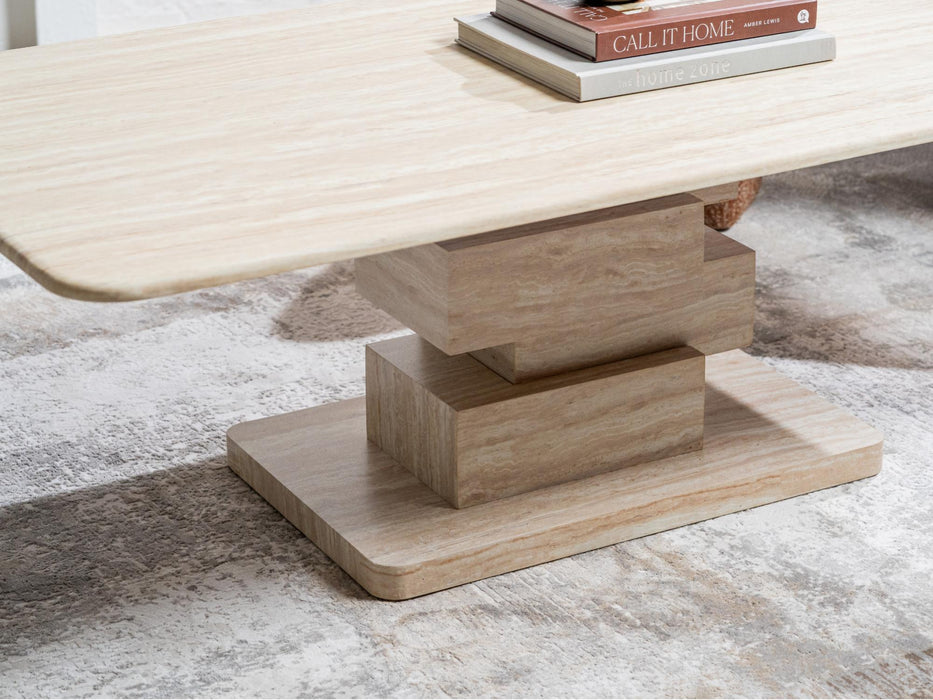 Erion Coffee Table White Travertine