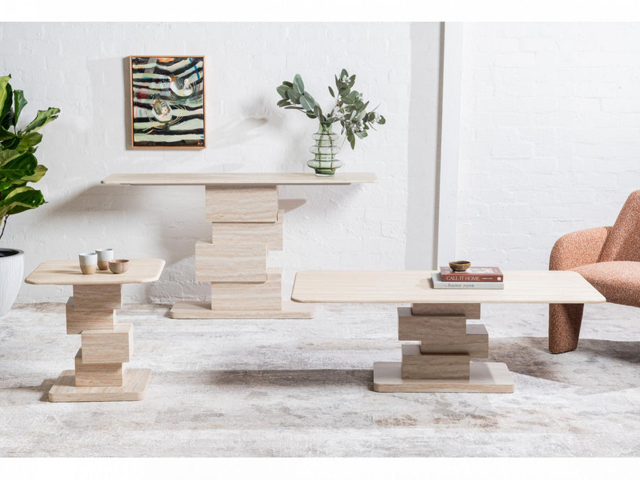 Erion Coffee Table White Travertine