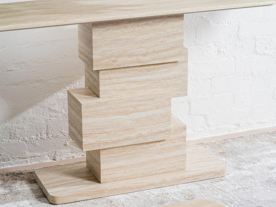 Erion Console Table White Travertine