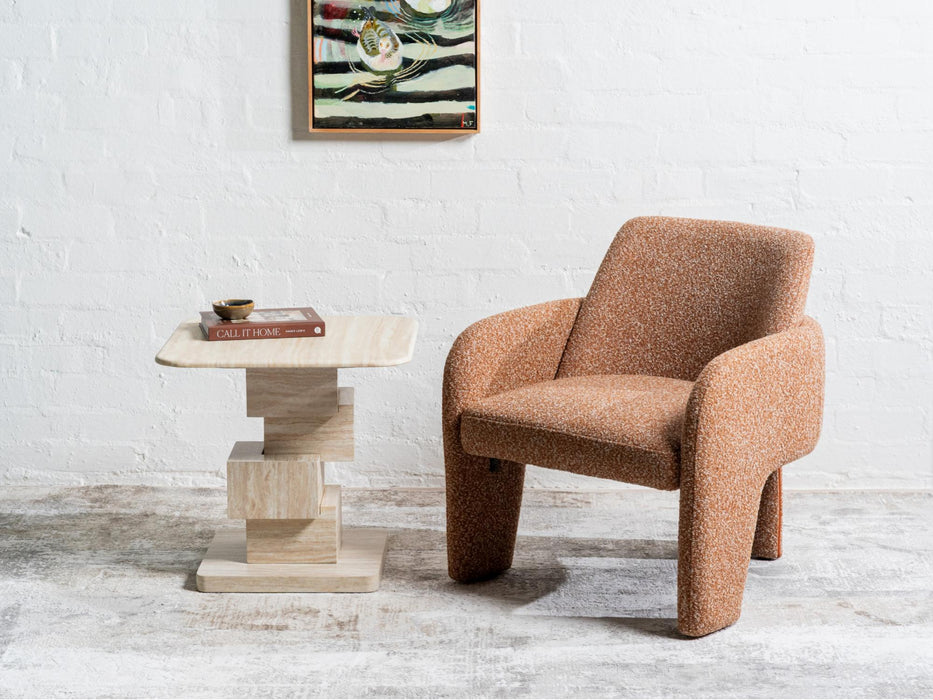 Erion Side Table White Travertine