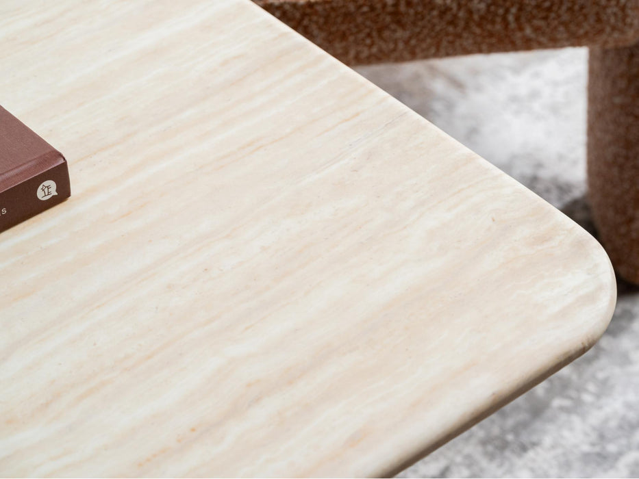 Erion Side Table White Travertine