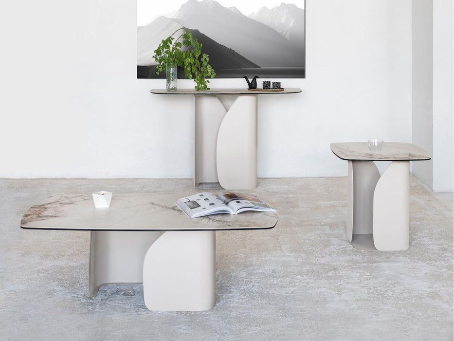 Merano Console Table Milan White Marble