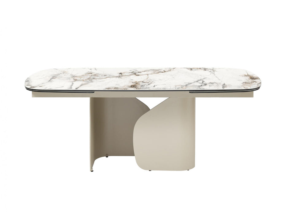 Merano Extension Dining Table Milan White Marble