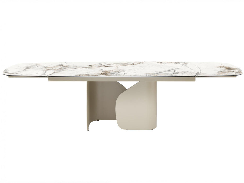 Merano Extension Dining Table Milan White Marble