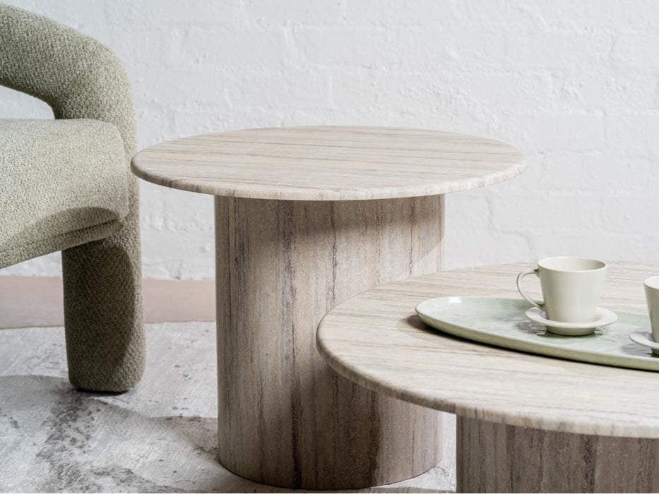 Serin Side Table Grey Marble