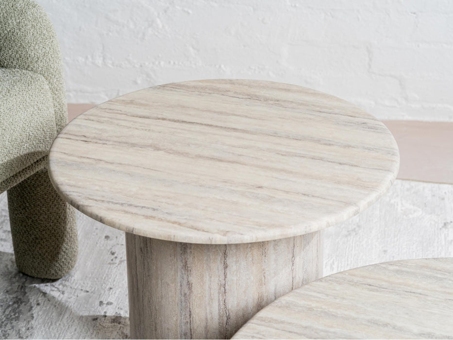 Serin Side Table Grey Marble