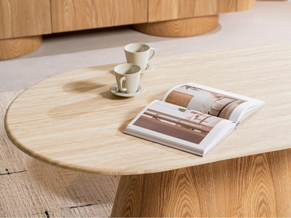 Wexley Coffee Table White Travertine