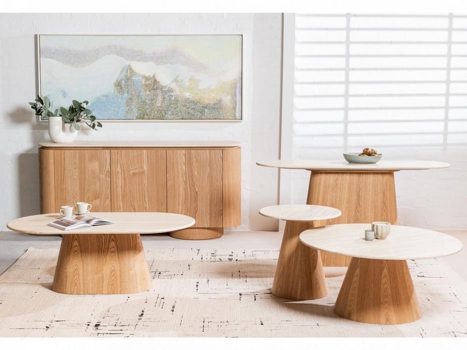 Wexley Console Table White Travertine