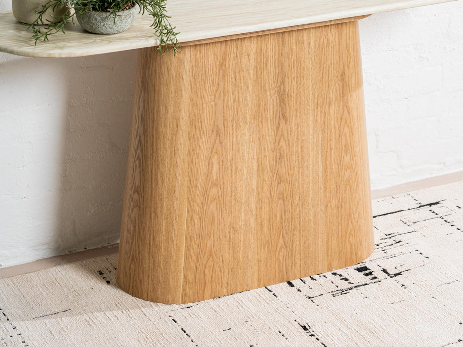 Wexley Console Table White Travertine