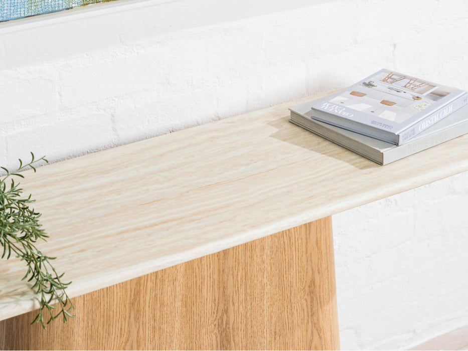 Wexley Console Table White Travertine