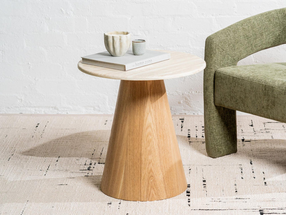 Wexley Side Table White Travertine