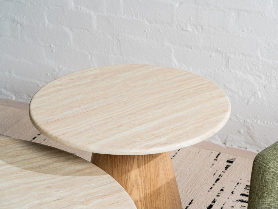 Wexley Side Table White Travertine