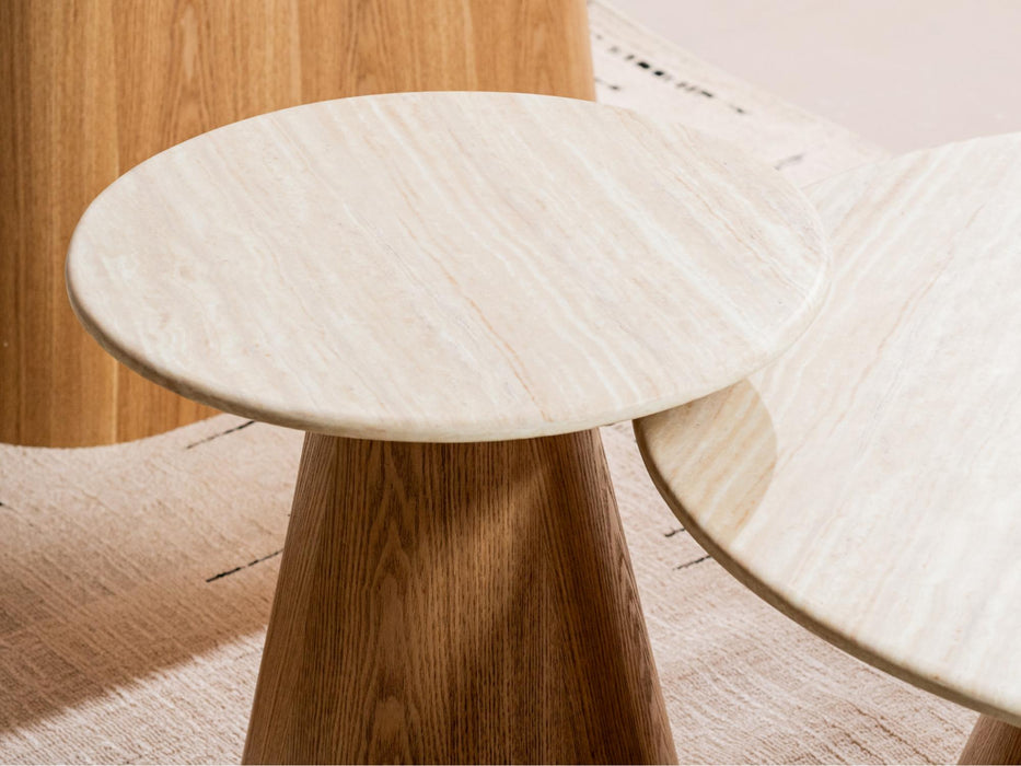 Wexley Side Table White Travertine