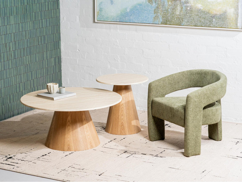 Wexley Side Table White Travertine