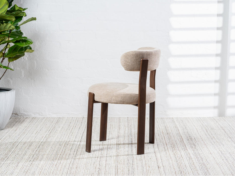 Carmine Dining Chair Beige - Walnut Frame (Set of 2)