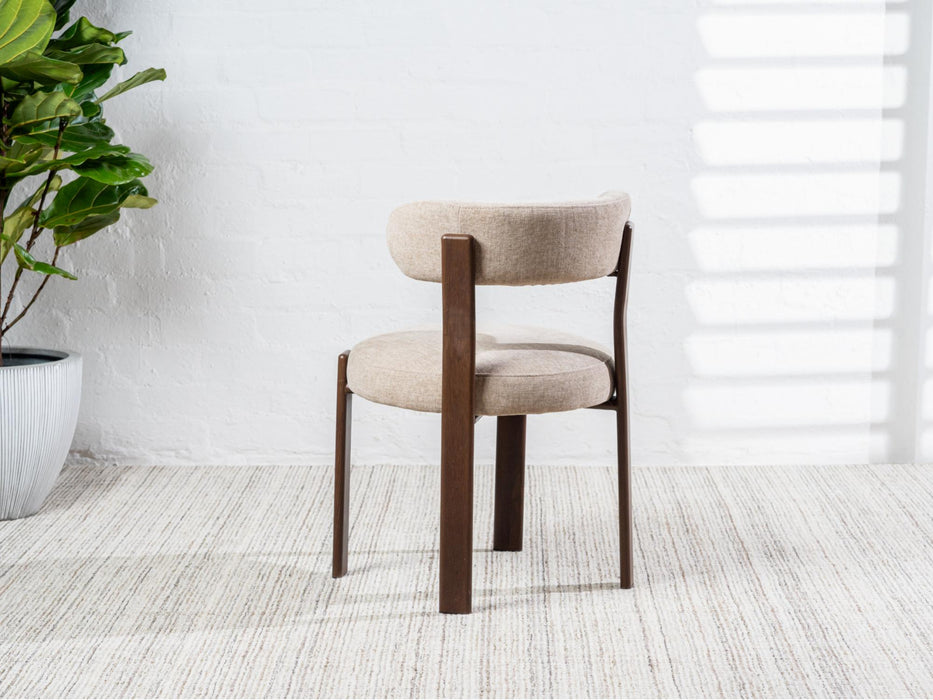Carmine Dining Chair Beige - Walnut Frame (Set of 2)