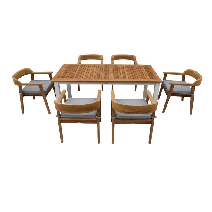 Florence 6 Seat Teak Outdoor Dining Table - Raffinata