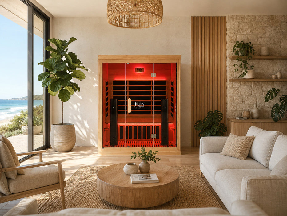 Kylin Premium Full Spectrum Low EMF Infrared Sauna Room 4 Person H6420 (Floor Heater included)