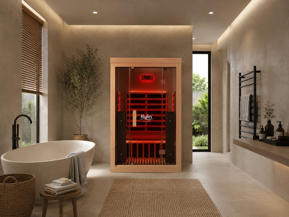 Kylin Premium Full Spectrum Low EMF Infrared Sauna Room 2 Person H6220 (Floor Heater included)