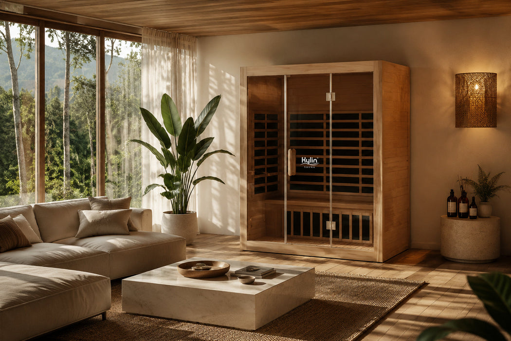 Kylin Low EMF Premium Cedar Infrared Sauna Room 4 Person H6404 (Floor Heater included)