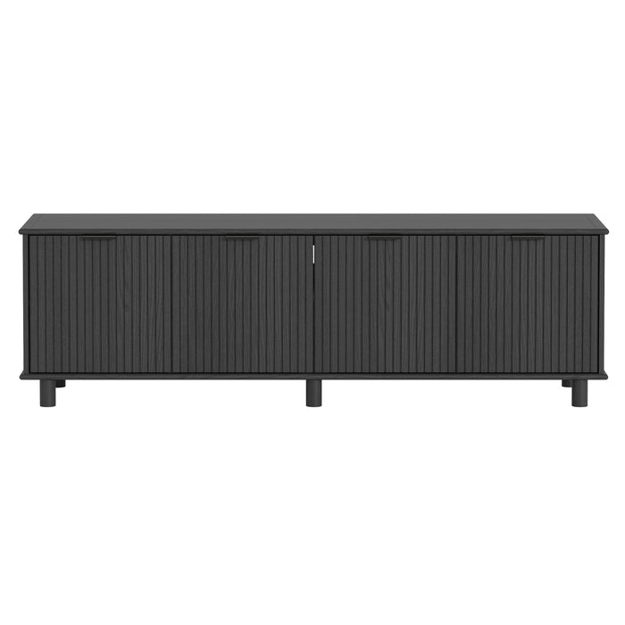 Sorrento 4 Door TV Unit 180cm - Woodgrain Black