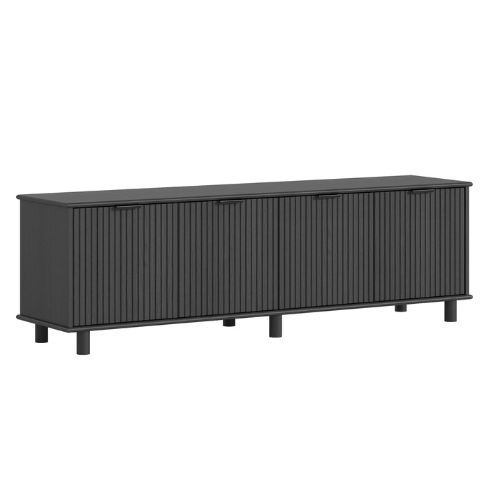 Sorrento 4 Door TV Unit 180cm - Woodgrain Black