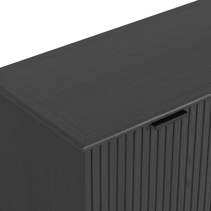 Sorrento 4 Door TV Unit 180cm - Woodgrain Black