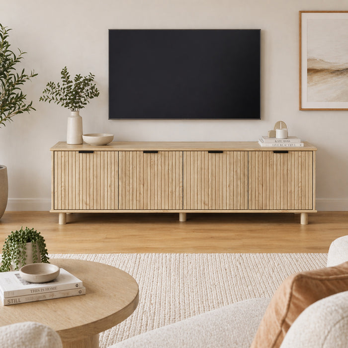 Sorrento 4 Door TV Unit 180cm - Swedish Oak